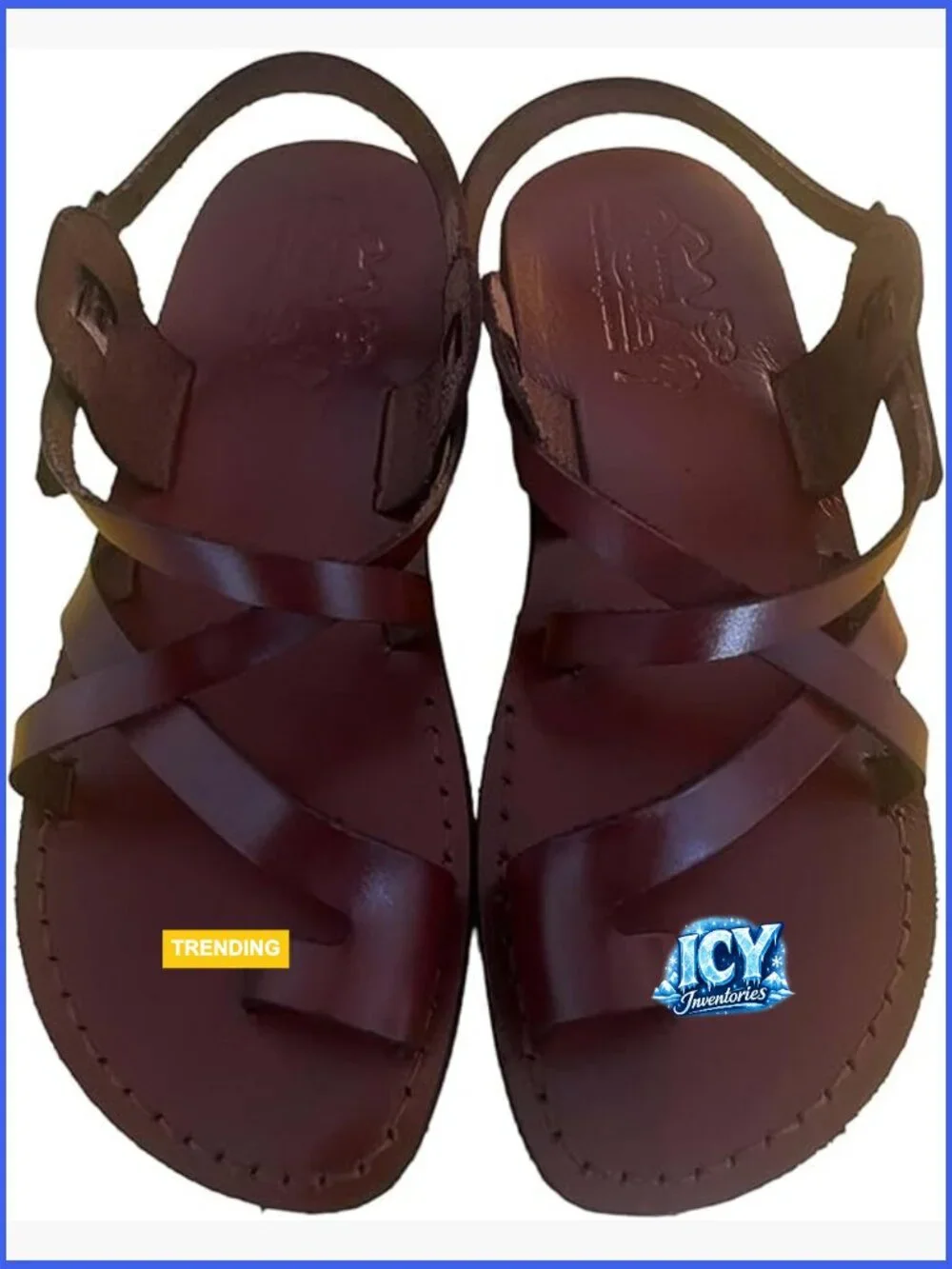 Genuine Leather Unisex Sandals with Cushioned Footbed Open Toe Slingback Buckle